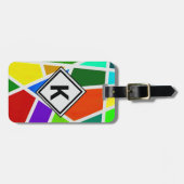Dreiecke mit den Farben der geometrischen Kunst än Gepäckanhänger (Vorderseite horizontal)