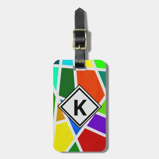 Dreiecke mit den Farben der geometrischen Kunst än Gepäckanhänger (Vorderseite vertikal)