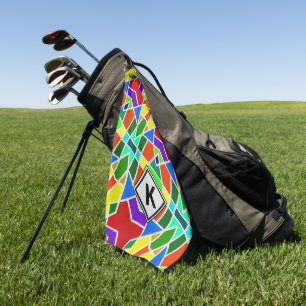 Dreiecke mit den Farben der geometrischen Kunst än Golfhandtuch