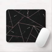 Dreiecke mit schwarzem geometrischem Marmor Gold-K Mousepad (Mit Mouse)