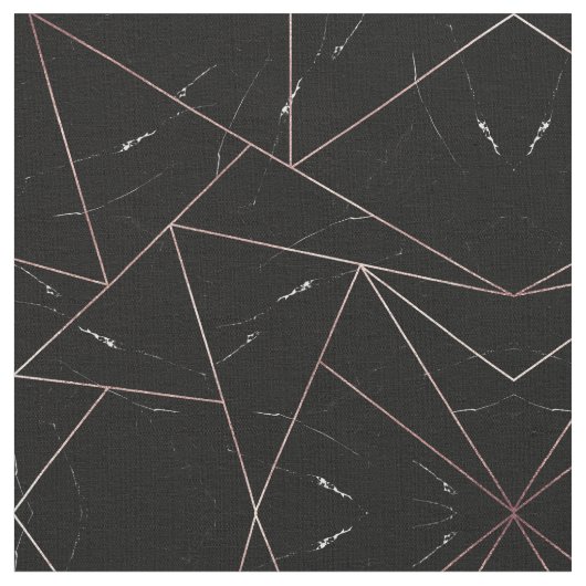 Dreiecke mit schwarzem geometrischem Marmor Gold-K Stoff (Nahaufnahme)