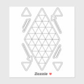 Dreiecke mit weißer Geometrie Aufkleber (Blatt)