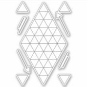 Dreiecke mit weißer Geometrie Aufkleber (Vorderseite)