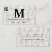 Dreiecke mit weißer Geometrie | QR Code Business C Visitenkarte (Vorne/Hinten)