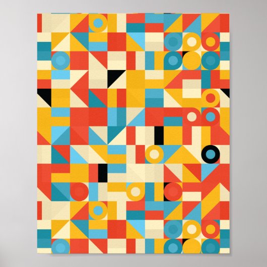 Dreiecke moderne Abstrakte Minimalistische Kreise Poster (Vorne)