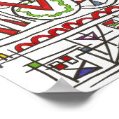 Dreiecke moderne Bauhaus Geometrische Kunst Poster (Ecke)