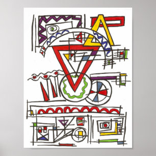 Dreiecke moderne Bauhaus Geometrische Kunst Poster