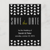 Dreiecke moderne Hochzeit Sichern Sie das Datum Po Ankündigungspostkarte (Vorderseite)