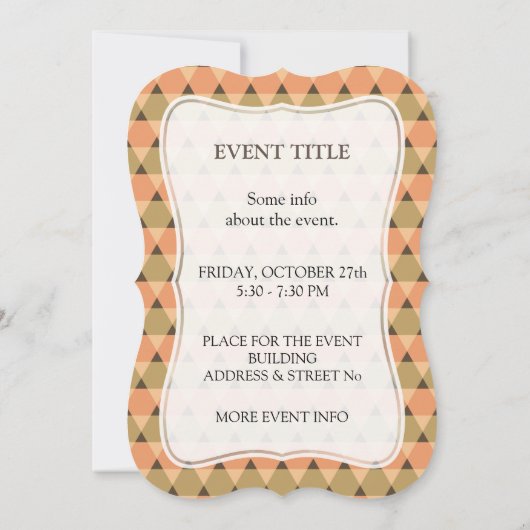 Dreiecke Muster Einladung (Rückseite)