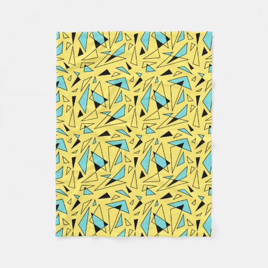 Dreiecke Muster - Gelb und Türkis Fleecedecke (Vorderseite)