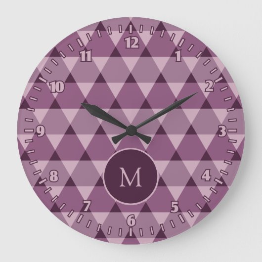 Dreiecke Muster Große Wanduhr (Vorderseite)