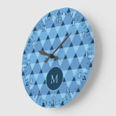 Dreiecke Muster Große Wanduhr (Winkel)