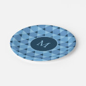 Dreiecke Muster Pappteller (Schrägansicht)