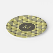 Dreiecke Muster Pappteller (Schrägansicht)