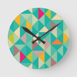 Dreiecke Muster Runde Wanduhr