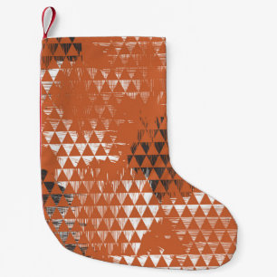 Dreiecke Nahtlos: orangefarbener Hintergrund Kleiner Weihnachtsstrumpf