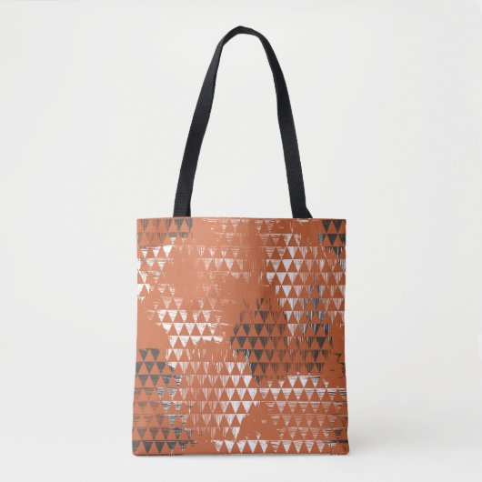 Dreiecke Nahtlos: orangefarbener Hintergrund Tasche (Vorderseite)