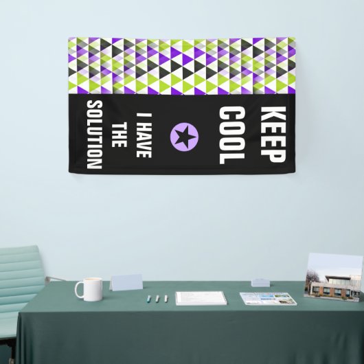 Dreiecke nahtlose Muster - grün schwarz violett Banner (Messeveranstaltung)