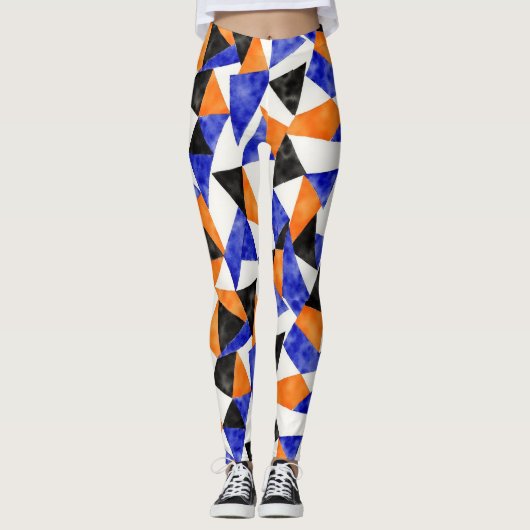 Dreiecke, Rhombusse, Trapezoiden Nahtloses Muster Leggings (Vorderseite)