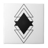 Dreiecke schwarz durchsichtiger Hintergrund geomet Fliese (Vorderseite)