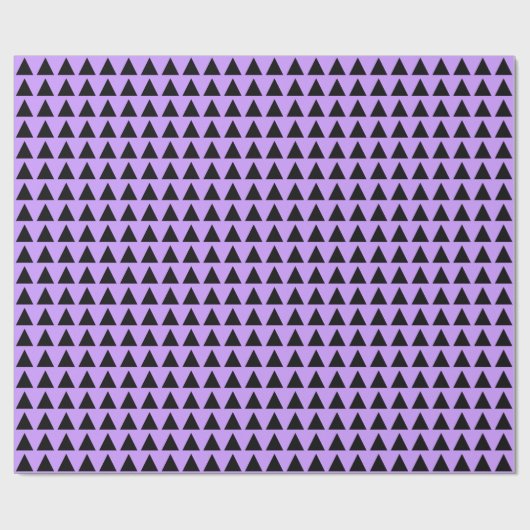 Dreiecke - Schwarz-Weiß-Violett Geschenkpapier (Flach)