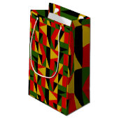 Dreiecke schwarze Geschichte Kleine Geschenktüte (Rückseite Schrägansicht)