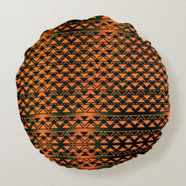 Dreiecke und geometrische Formen von ZigZag in ora Rundes Kissen