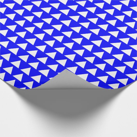 Dreiecke - weiß auf blau geschenkpapier (Ecke)