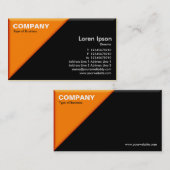 Dreieckige Ecke - Effekt 3d - Orange und Schwarzes Visitenkarte (Vorne/Hinten)