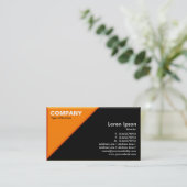 Dreieckige Ecke - Effekt 3d - Orange und Schwarzes Visitenkarte (Stehend Vorderseite)