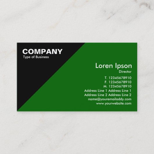 Dreieckige Ecke - Grün (006600) Visitenkarte (Vorderseite)