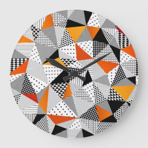 Dreieckige Mode: Vintage polygonale Eleganz. Große Wanduhr