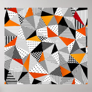 Dreieckige Mode: Vintage polygonale Eleganz. Poster