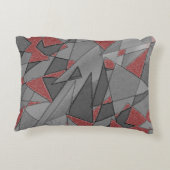 Dreieckige raue Ausschnitte über rotem Hintergrund Dekokissen (Rückseite)