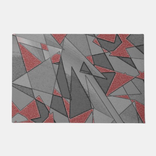 Dreieckige raue Ausschnitte über rotem Hintergrund Fußmatte (Vorderseite)