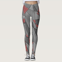 Dreieckige raue Ausschnitte über rotem Hintergrund Leggings