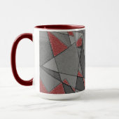 Dreieckige raue Ausschnitte über rotem Hintergrund Tasse (Links)