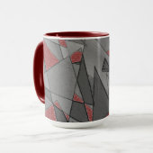 Dreieckige raue Ausschnitte über rotem Hintergrund Tasse (Vorderseite Links)