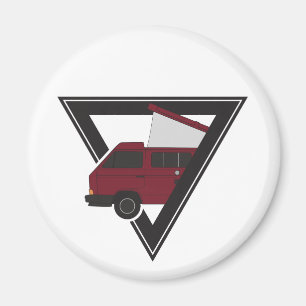 dreieckiger bordeauxroter Bus Magnet