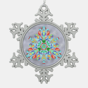 Dreieckiger Entwurf (Schneeflocke-Verzierung) Schneeflocken Zinn-Ornament