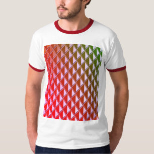 Dreieckiges 90er Jahre Retro-farbiges Muster T-Shirt