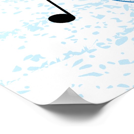 dreieckiges blaues Scrollwork-Sockel-Plakat Poster (Ecke)