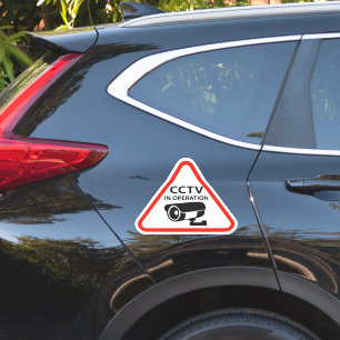 Dreieckiges CCTV In Betrieb Warnschild Aufkleber
