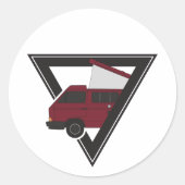 Dreiecksbusse Runder Aufkleber (Vorderseite)