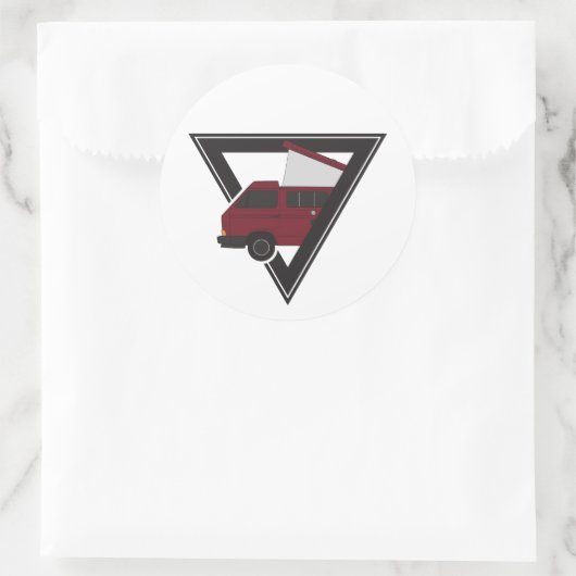 Dreiecksbusse Runder Aufkleber (Tasche)