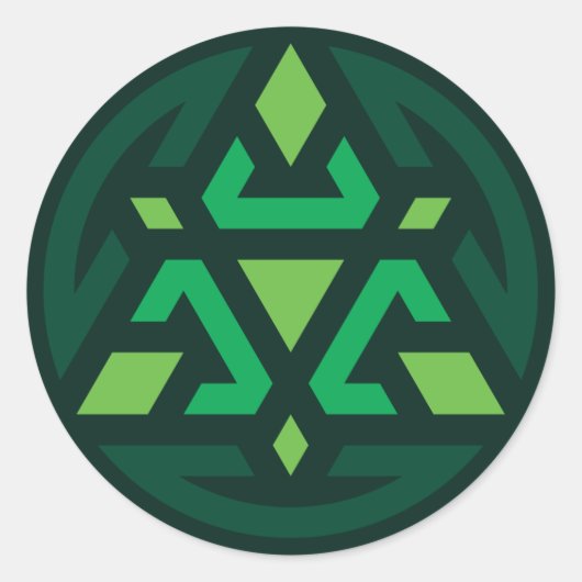 Dreieckschild Vector T7 - Grün Runder Aufkleber (Vorderseite)