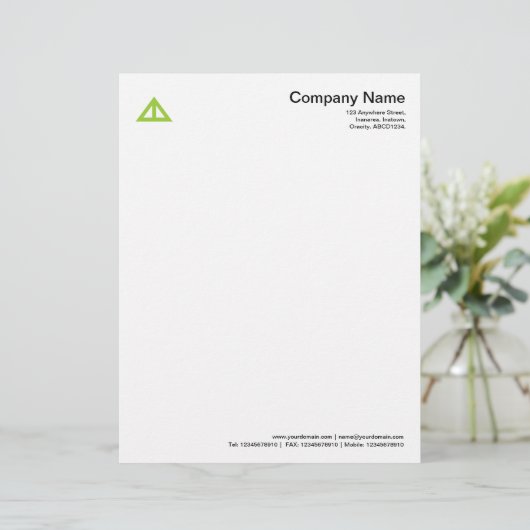 Dreiecksform 02 - Martian Green Briefbogen (Stehend Vorderseite)