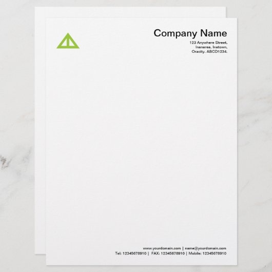 Dreiecksform 02 - Martian Green Briefbogen (Vorne/Hinten)