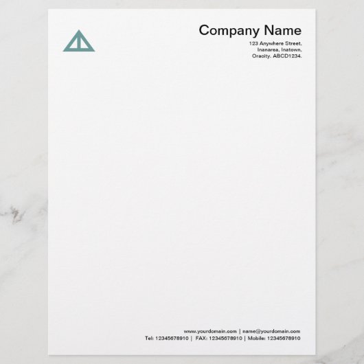 Dreiecksform 02 - Ocean Green Briefbogen (Vorderseite)