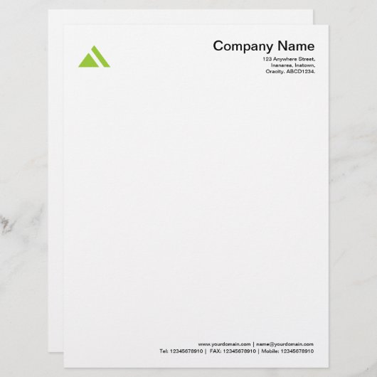 Dreiecksform 03 - Mars Green Briefbogen (Vorne/Hinten)